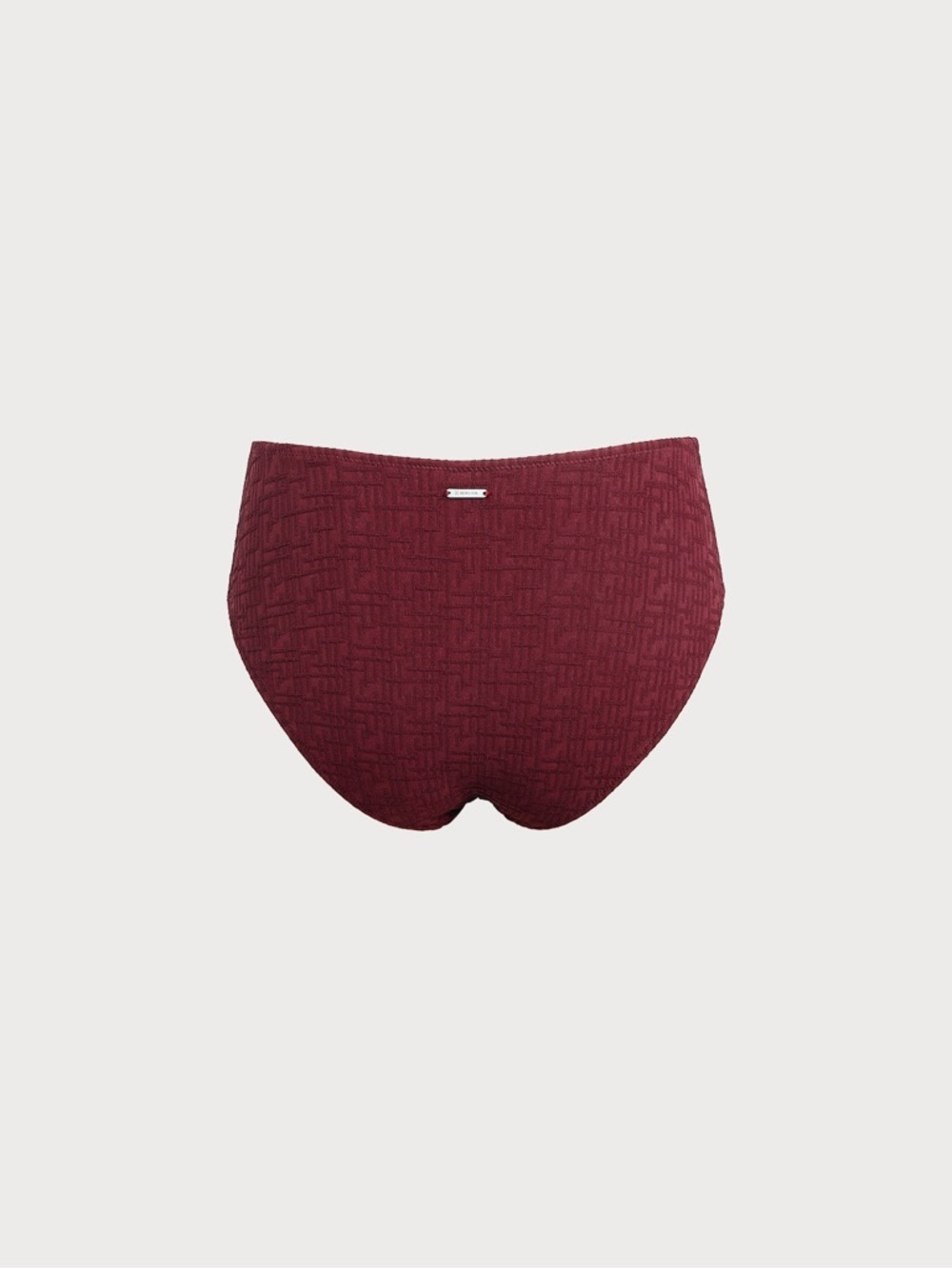 Textured Burgundy High-Waist Bikini Set - Women Swim — image 5 of 5